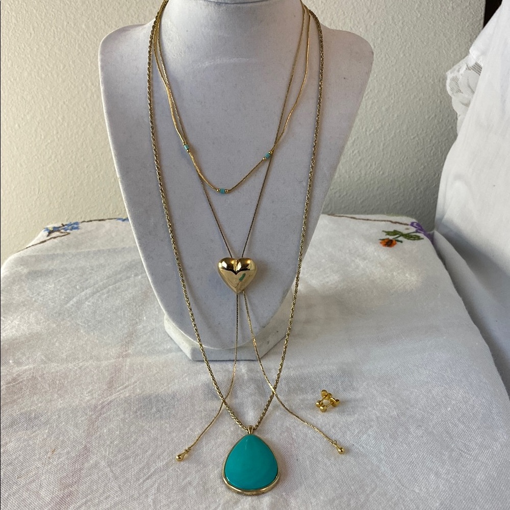 Gold and Turquoise color Necklace Set